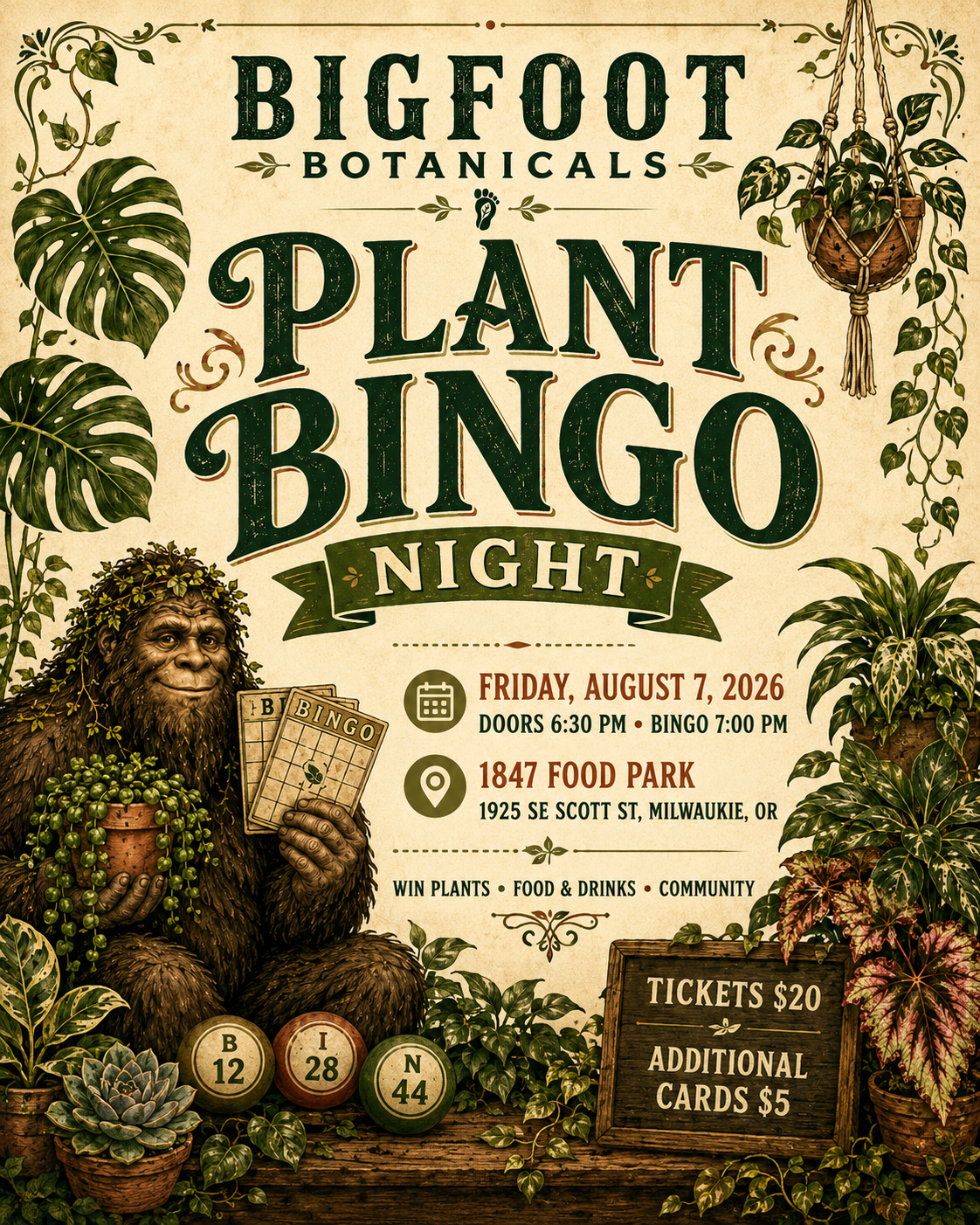🌿 Plant Bingo at 1847 Food Carts